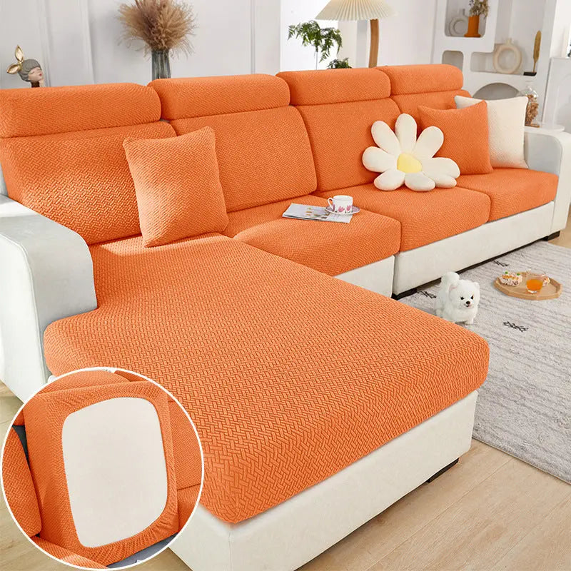 Housse Assise Canapé Extensible Aurum Star Chain Vibrant Orange-Double