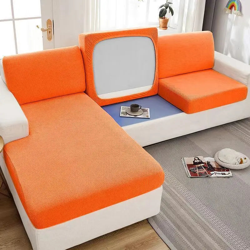 Housse Assise Canapé Extensible Aurum Orange-Plus Size Single
