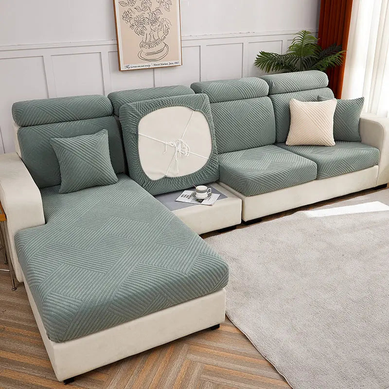 Housse Assise Canapé Extensible ZENOA Pine Green-Cushion Case