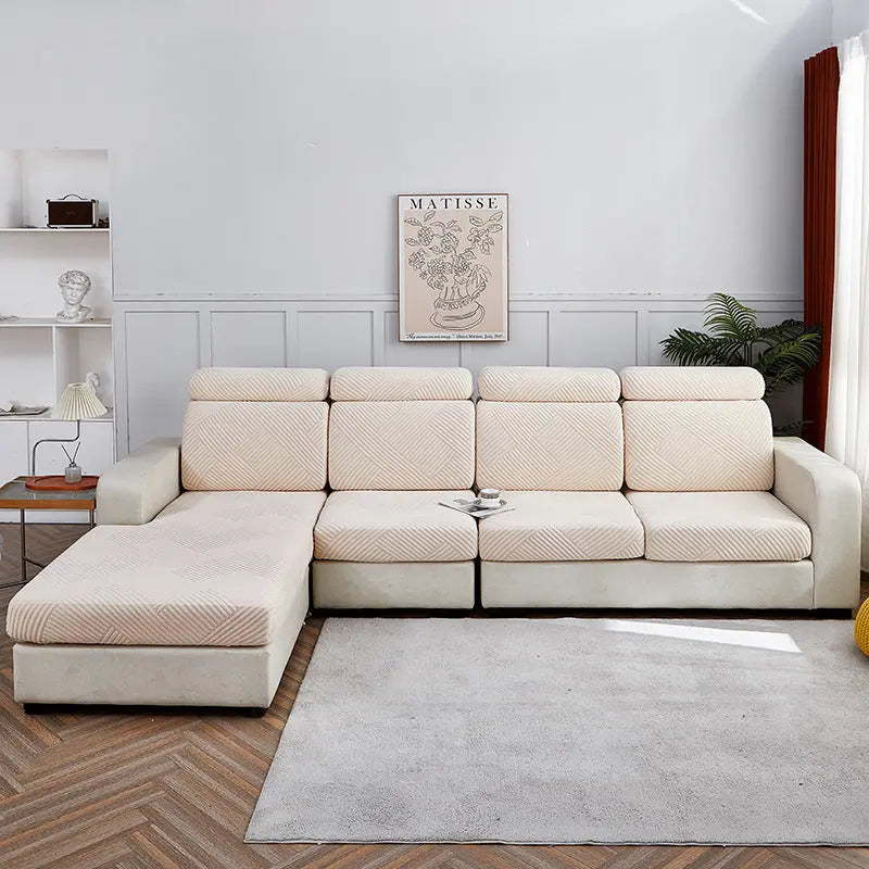 Housse Assise Canapé Moderne JACQUA Beige-Big Headrest