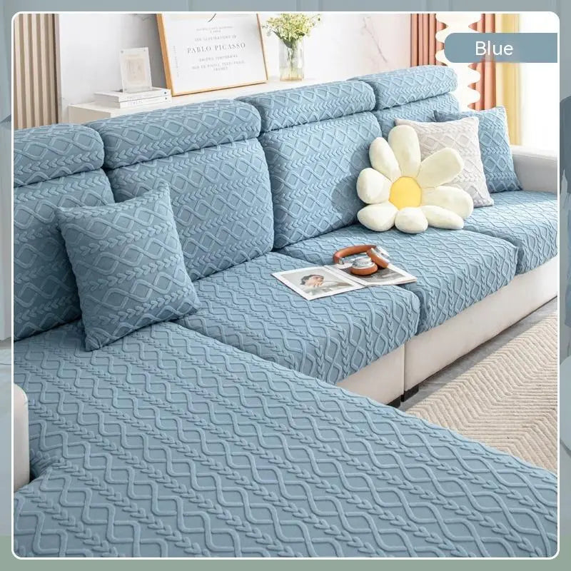 Housse Assise Canapé Velours ZELTA Qingbo Sky Blue-M 65to85x85to135x5to20cm