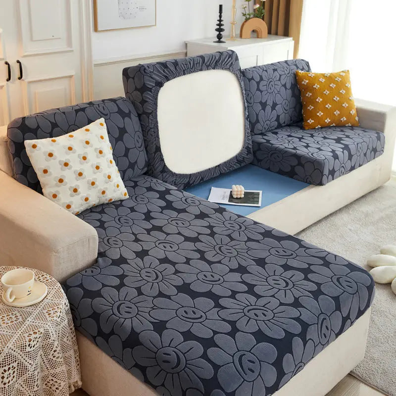 Housse Assise Canapé Élastique JACQUA Sunflower dark grey-Three people