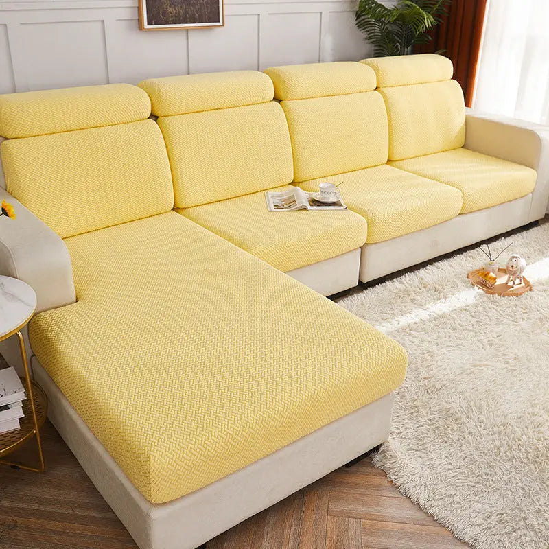 Housse Assise Canapé Polaire SOFACOVER Lemon Yellow-Plus Size-M