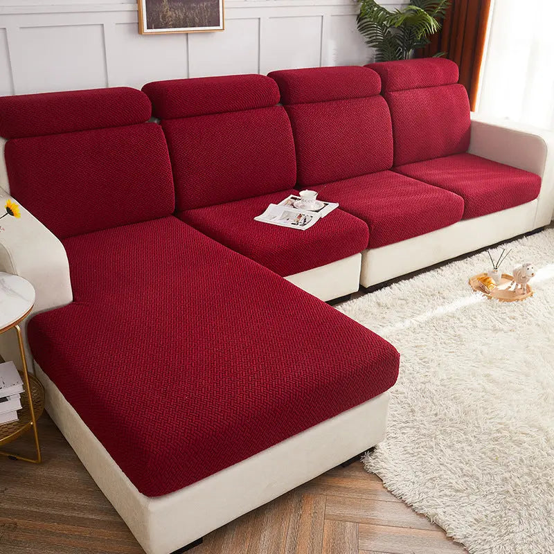 Housse Assise Canapé Polaire SOFACOVER Wine red-Conventional-XL