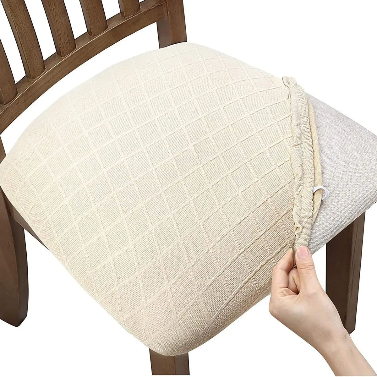 Housse Assise Chaise Moderne DIAMARA Beige-04 Style