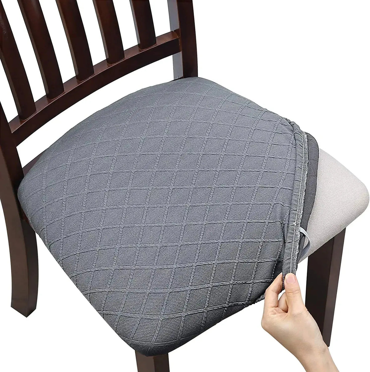 Housse Assise Chaise Moderne DIAMARA Light Gray-04 Style