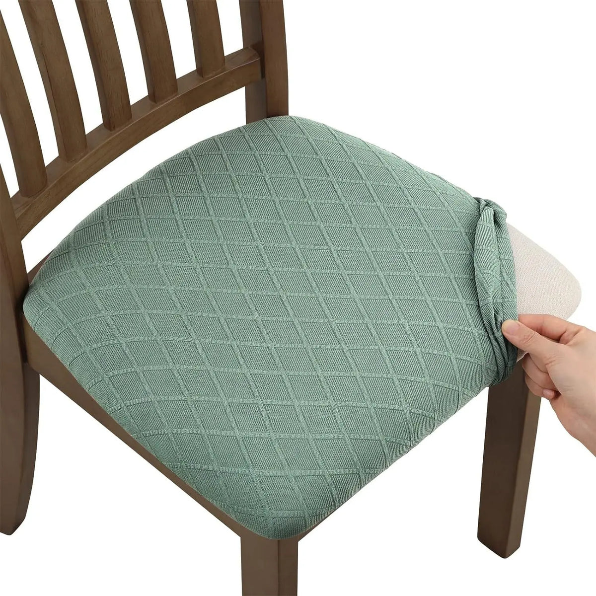 Housse Assise Chaise Moderne DIAMARA Bean Green Not Waterproof-04 Style
