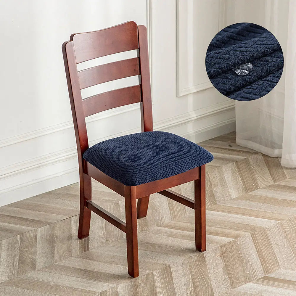 Housse Assise Chaise Velours Antidérapante VELINA Navy Blue-48x48x8cm