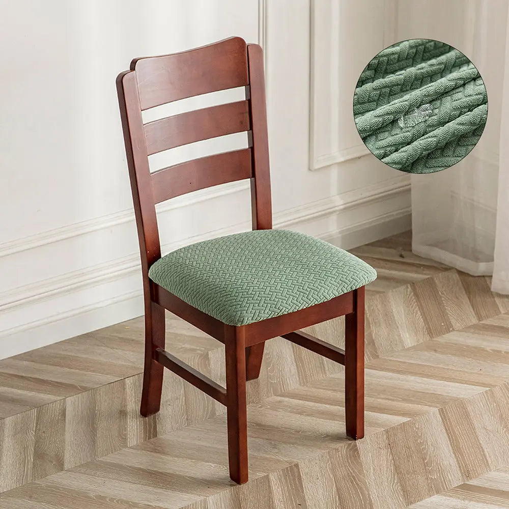 Housse Assise Chaise Velours Antidérapante VELINA Green-48x48x8cm
