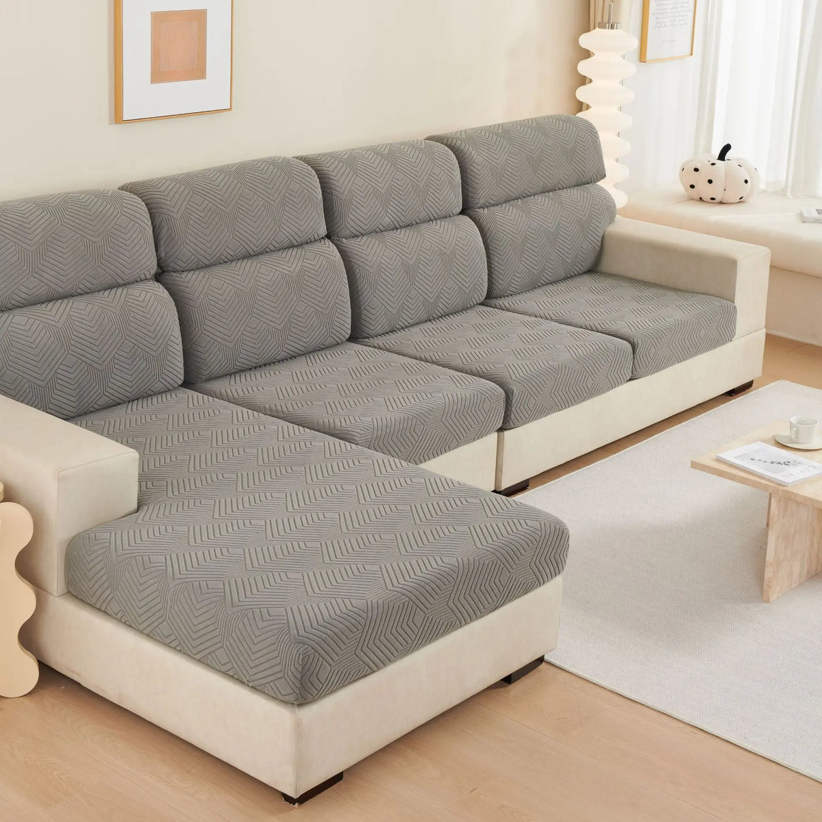 Housse Assise Velours JACQVEL Time Sofa Height Dark Gray-Pillow Cover 45 X45CM