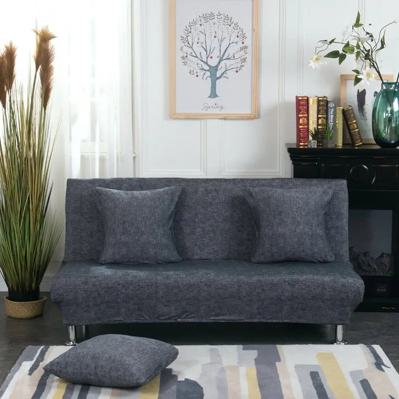 Housse BZ Canapé Lin UNIKLIN Dark Grey-160 to 190cm