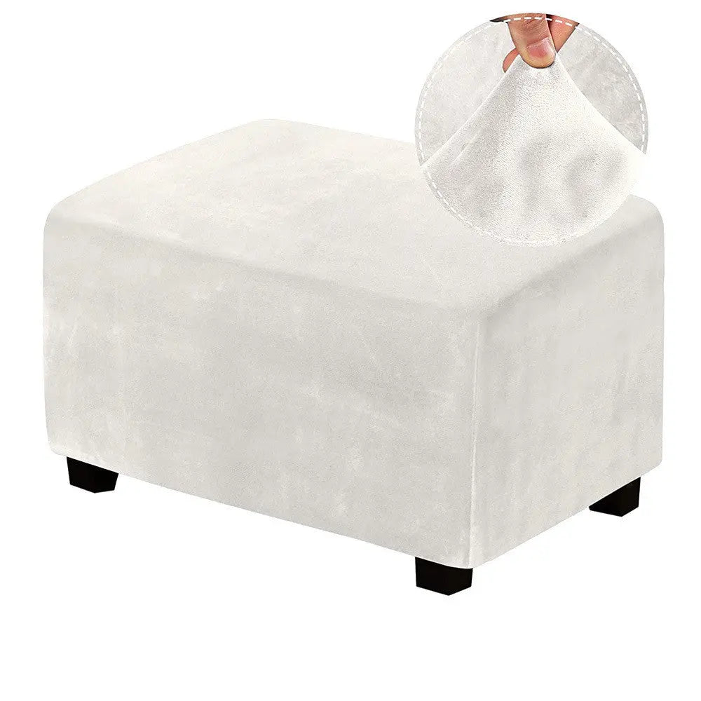 Housse Banquette Velours Extensible NAVIRA White-L