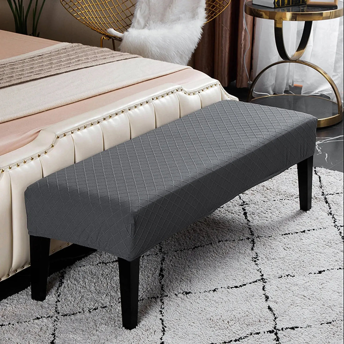 Housse Banquette Velours Extensible VELVBEN Housse de France