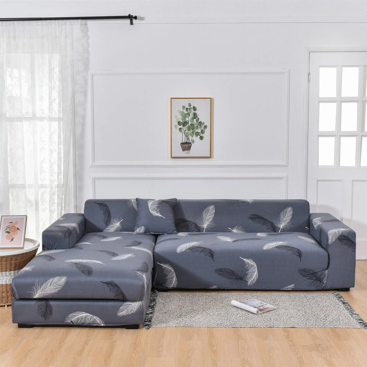 Housse Canapé Moderne SILKXO Gray Feather-Four
