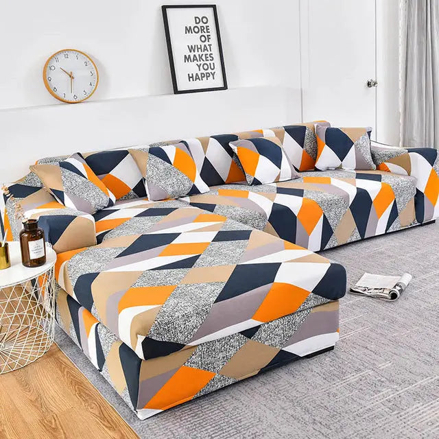 Housse Canapé Angle Élastique GEOFIT 5 Style-D