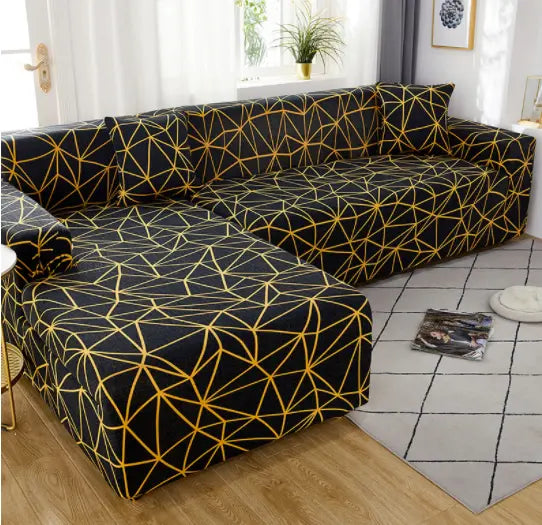 Housse Canapé Extensible ALLIVA Oblique grid-190x230cm 3Seat
