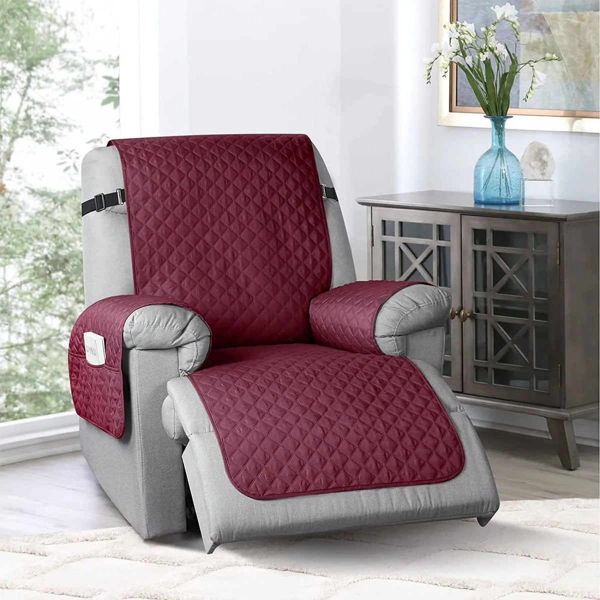 Housse Canapé Imperméable NERU Wine Red-Single