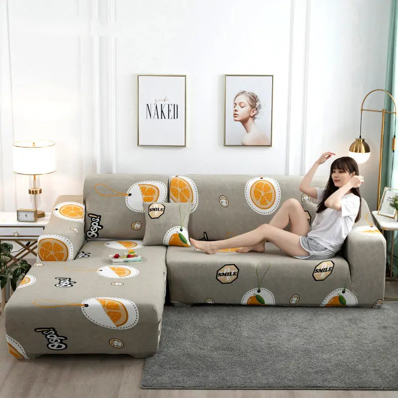 Housse Canapé Moderne LUVORAN Orange heart-B