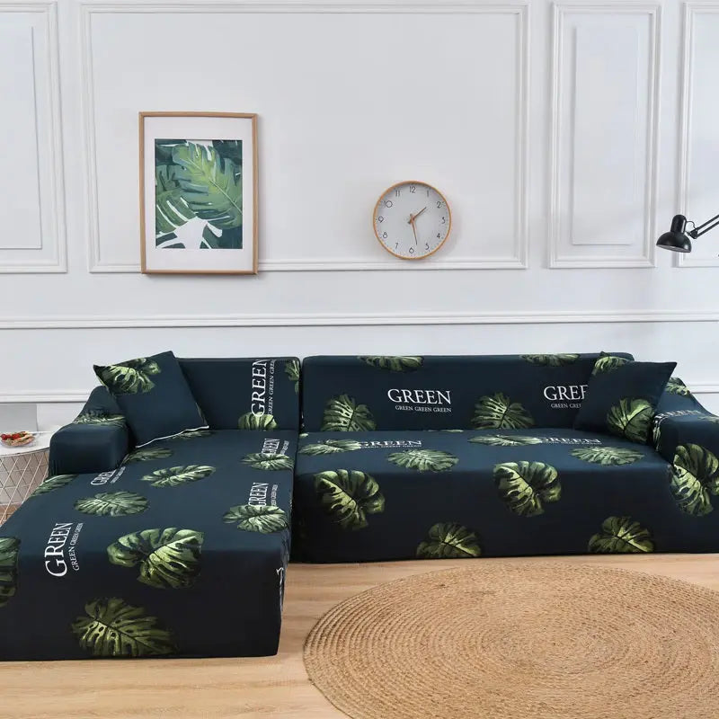 Housse Canapé Moderne NOVALUX Monstera Green-Triple 195to230