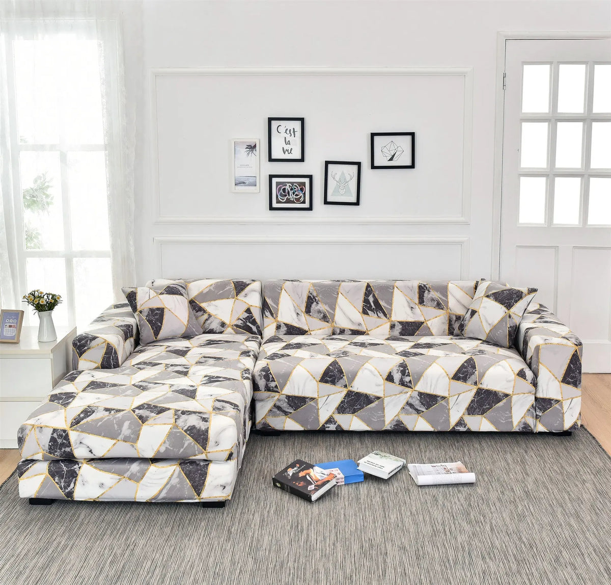 Housse Canapé Moderne SILKXO Carlos-Double