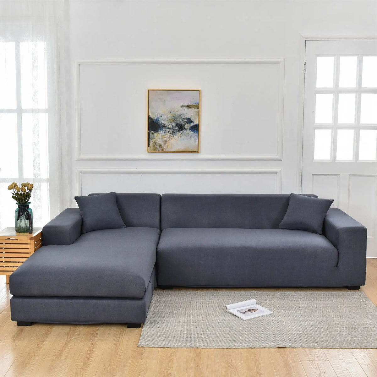 Housse Canapé Moderne SILKXO Blue Gray-Double