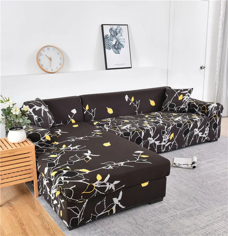 Housse Canapé Multistyle EMMA Flower Coffee-Double Seat
