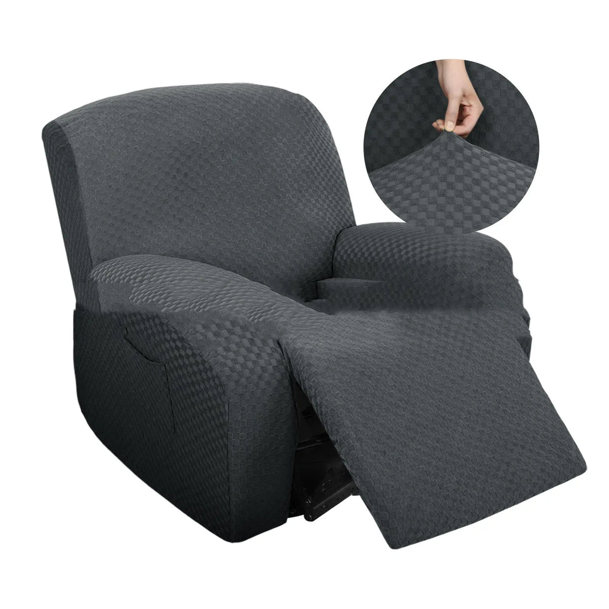 Housse Canapé Relax Extensible PALOMA Dark Gray-Single Seat