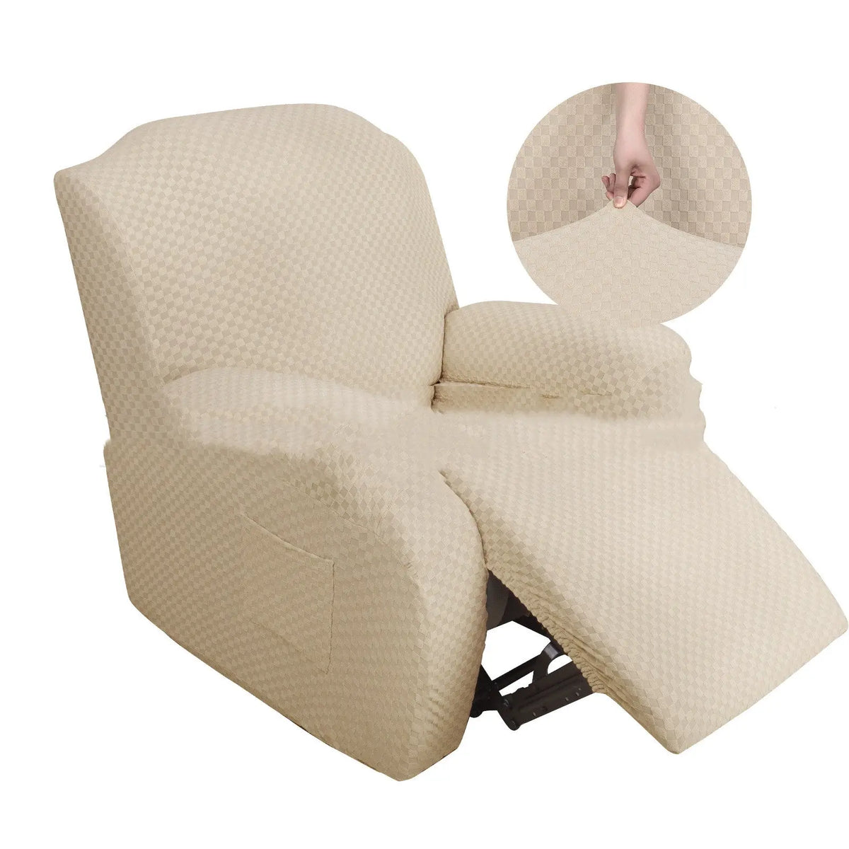 Housse Canapé Relax Extensible PALOMA Light Beige-Single Seat