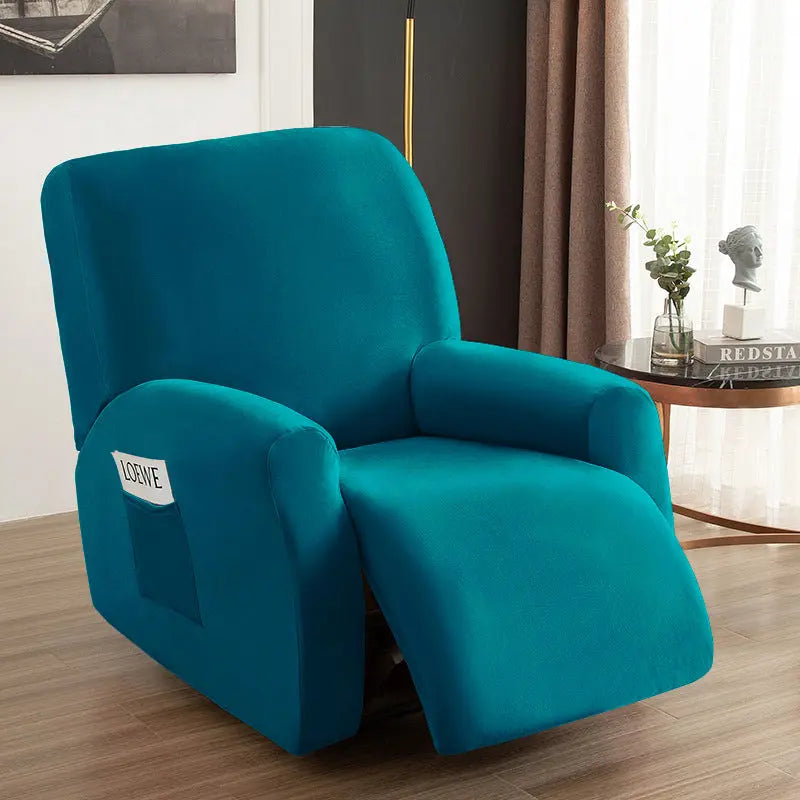Housse Canapé Velours Élastique FOXVEL Lake blue-Chivas Regal single seat