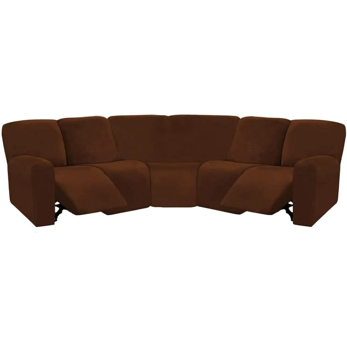 Housse Canapé Velours Moderne LUNARA Dark Brown-1 Set Of Single Recliner Seat