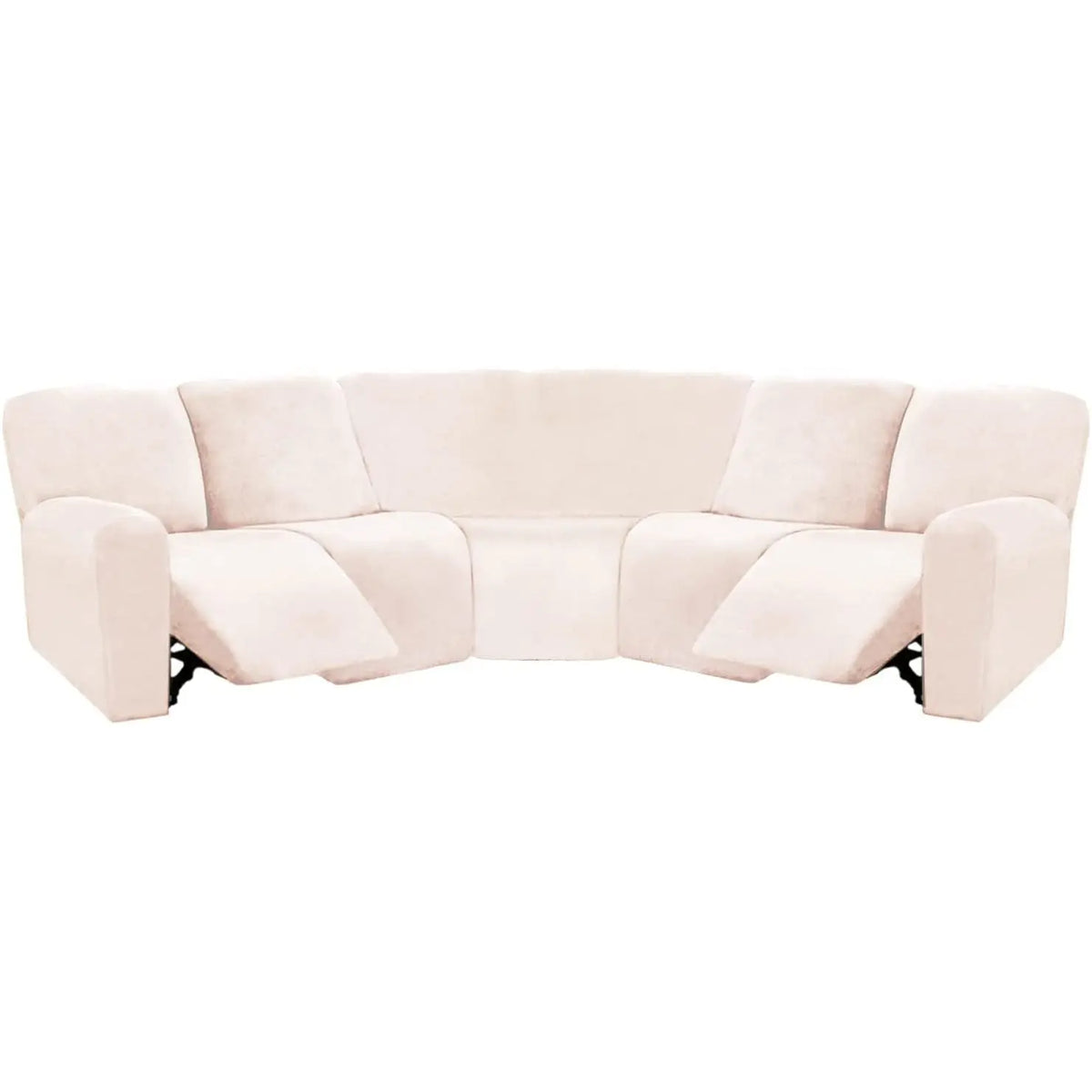 Housse Canapé Velours Moderne LUNARA Beige-7 Piece Set