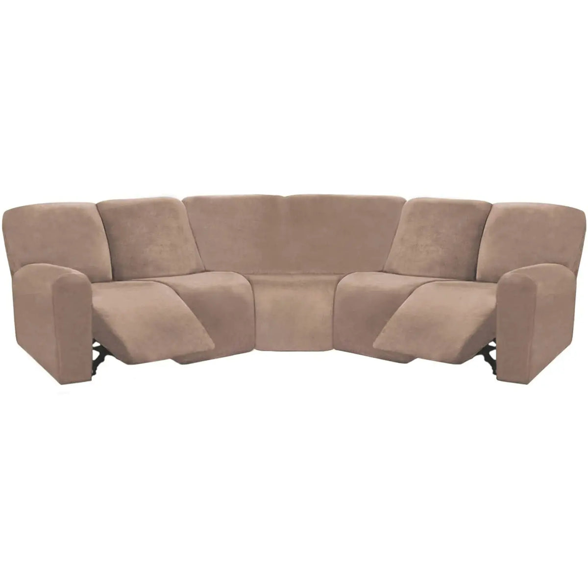 Housse Canapé Velours Moderne LUNARA Brown-Single Corner 1 Piece Set