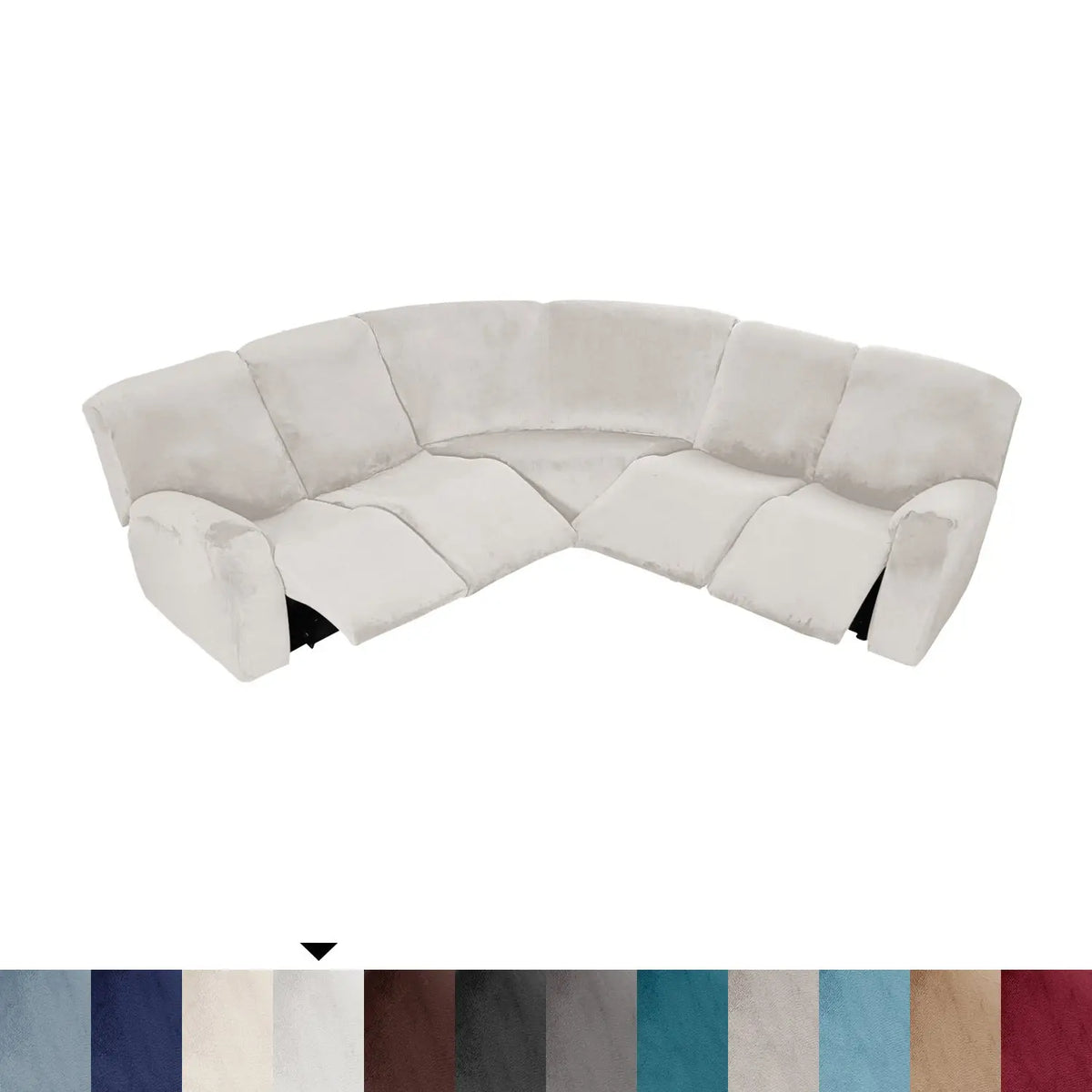 Housse Canapé Velours Moderne LUNARA White Teeth-1 Set Of Single Recliner Seat
