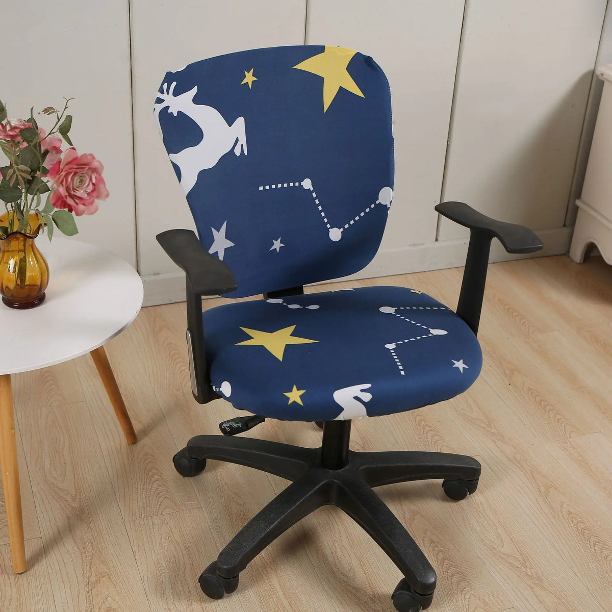 Housse Chaise Moderne STRIPES Blue Deer-Split Chair Cover