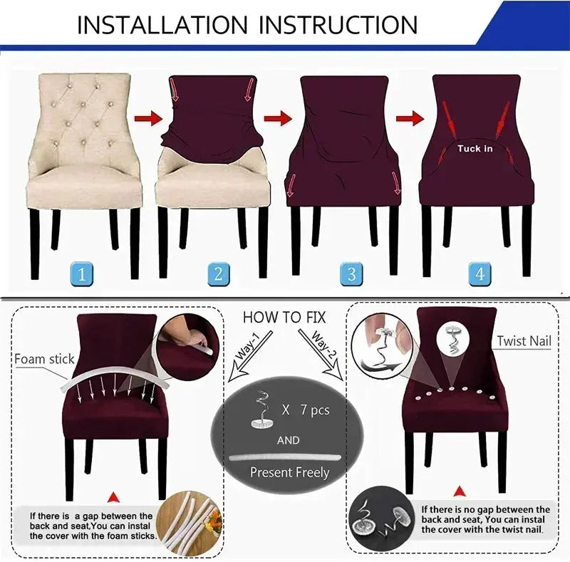 Housse De Chaise Extensible Jacquard FOLIA Housse de France