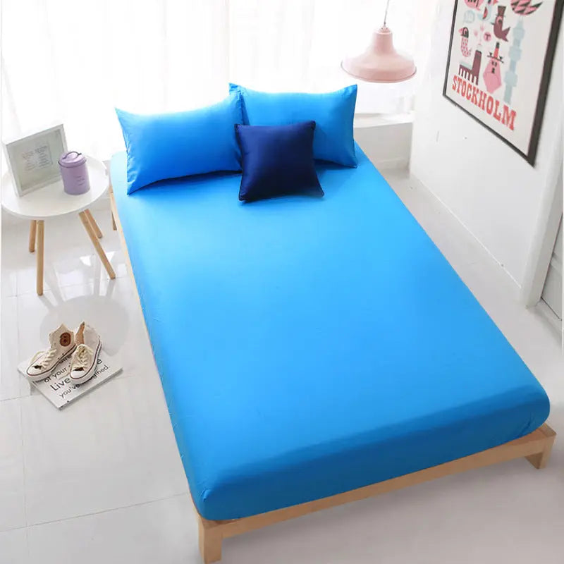 Housse De Matelas Coton Antidérapant SERENA Lake blue-180