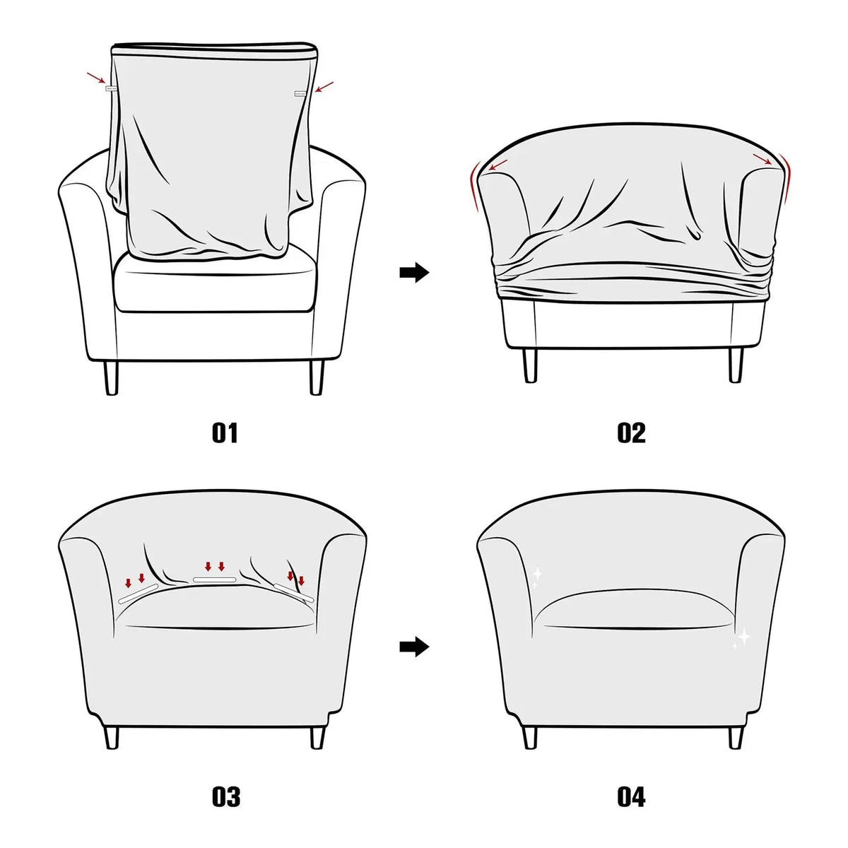 Housse Fauteuil Club Velours Anti-Gliss COVIA Housse de France