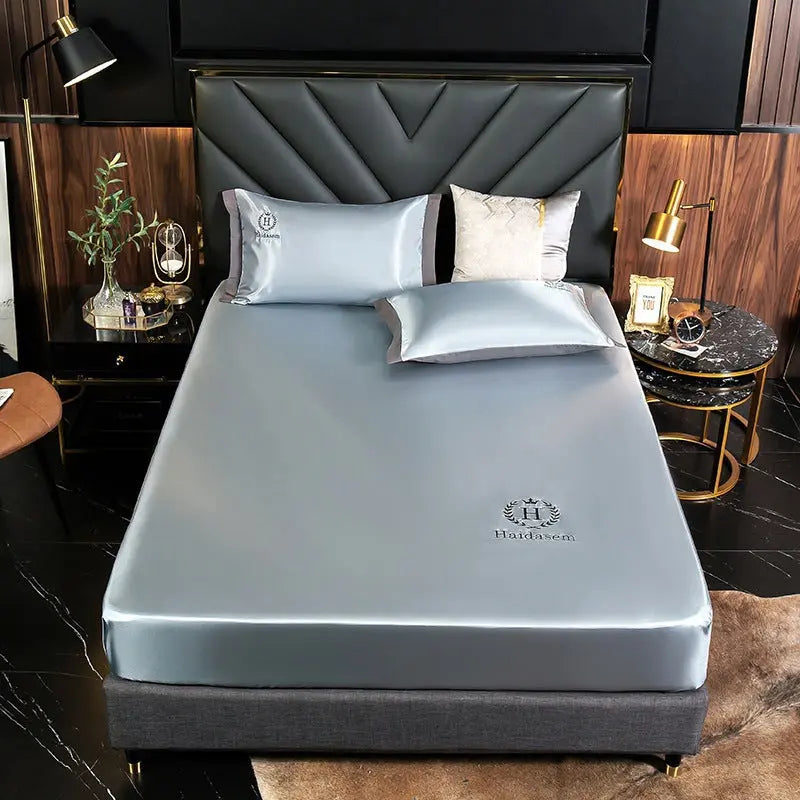 Housse Matelas Bambou Embroidery NOVILO Blue gray-1.5M