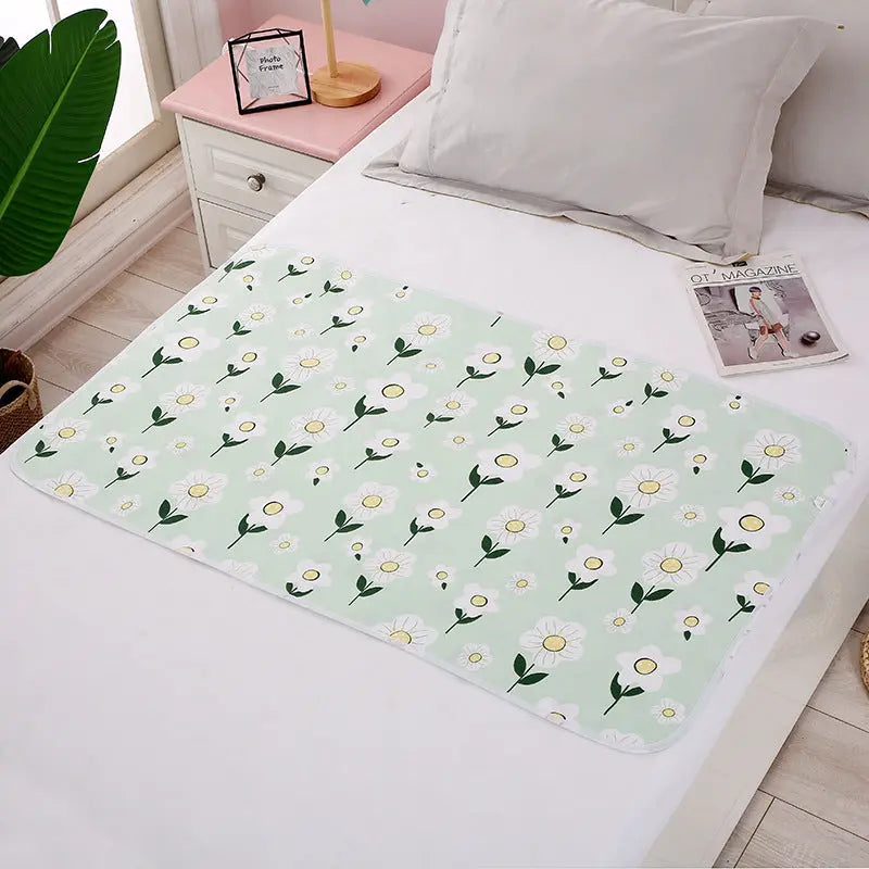 Housse Matelas Coton Écologique KIDOVO Sun flower green-200X220