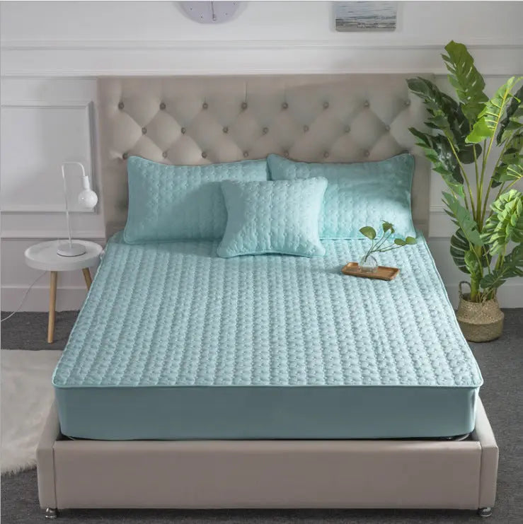 Housse Matelas Coton Moderne QUILOVA cyan-90x200cm