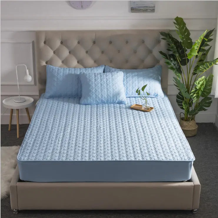 Housse Matelas Coton Moderne QUILOVA Blue-160x190cm QTY5