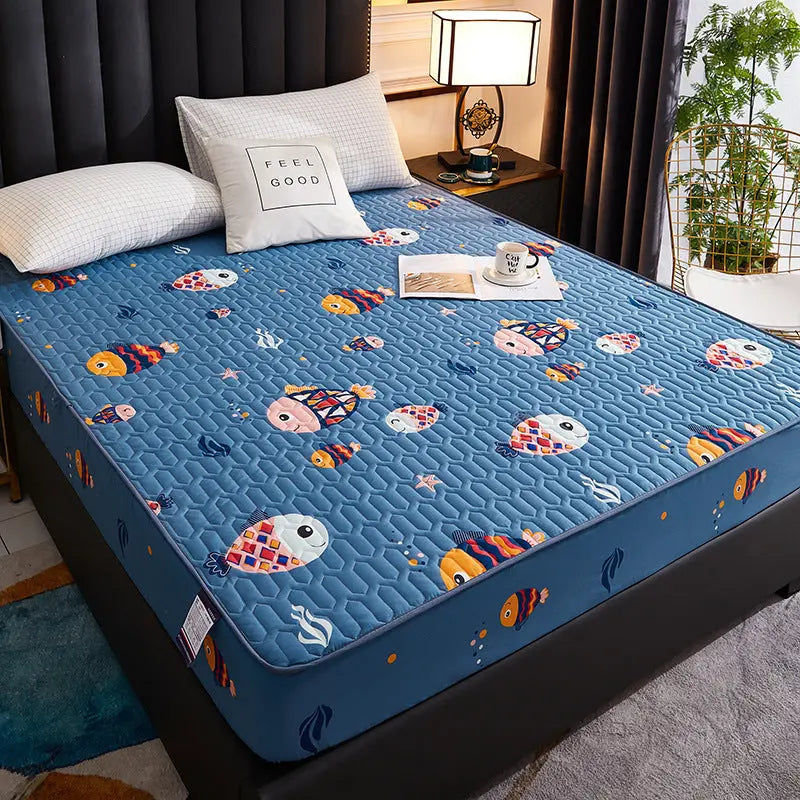 Housse Matelas Coton Quilted AMARI Free fish-120x200cm