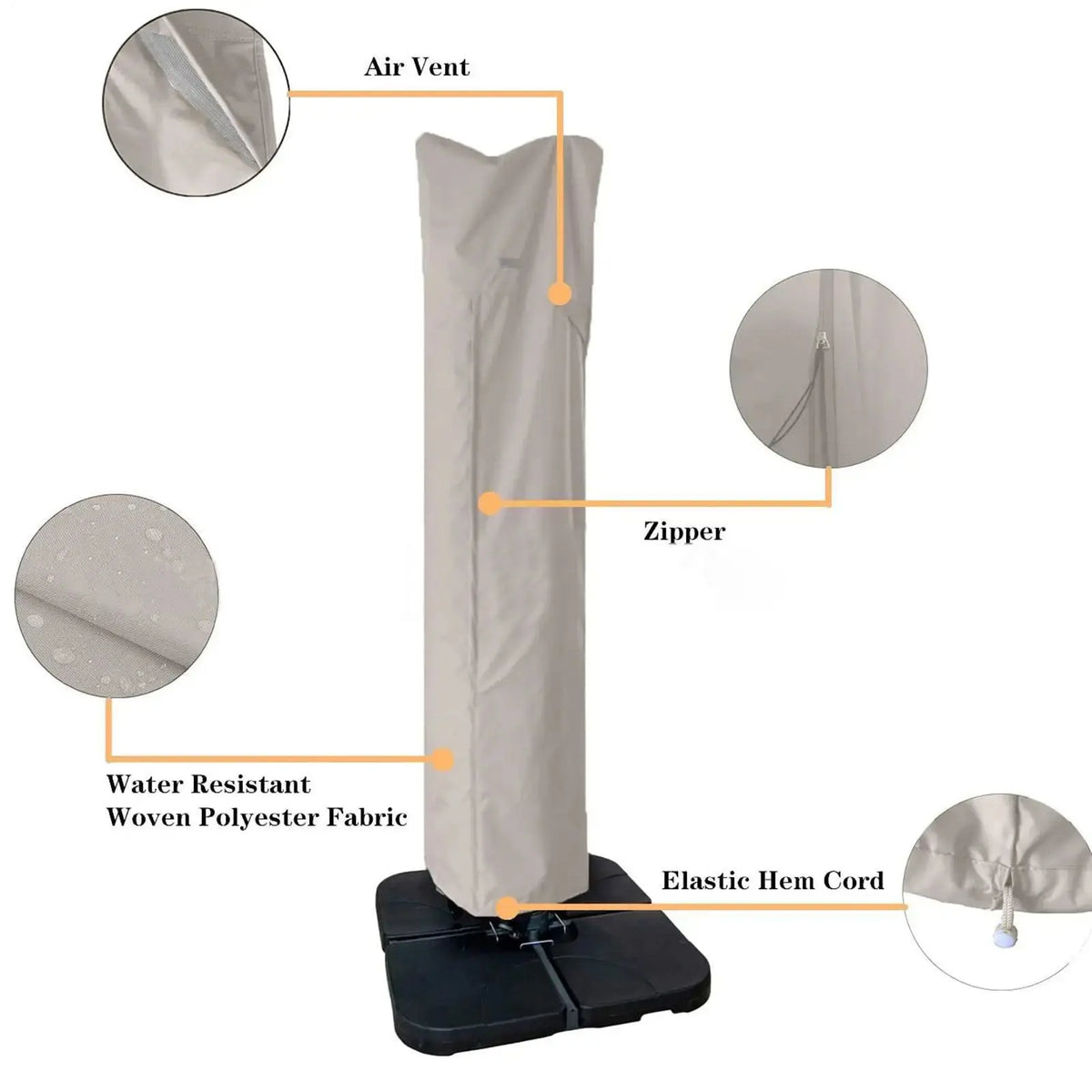 Housse Parasol Déporté Oxford UVPROTECT Housse de France