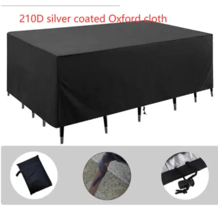 Housse Pour Table Jardin Imperméable OXELIA 210D silver coated Oxford clot-315x180x74cm