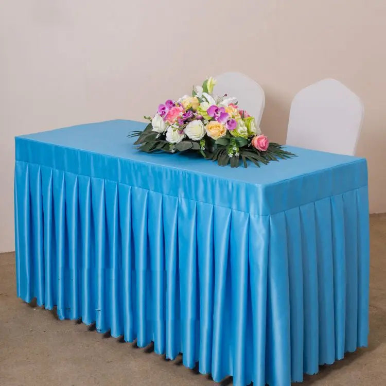 Housse Pour Table Moderne Satinée SERENA Sky blue satin-120x45x75cm