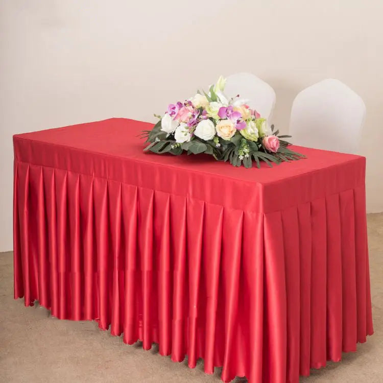 Housse Pour Table Moderne Satinée SERENA Bright red satin-140x60x75cm