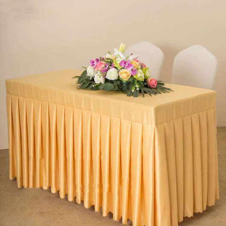 Housse Pour Table Moderne Satinée SERENA Earth yellow satin-180x40x75cm