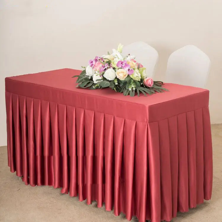 Housse Pour Table Moderne Satinée SERENA Wine red satin-180x60x75cm