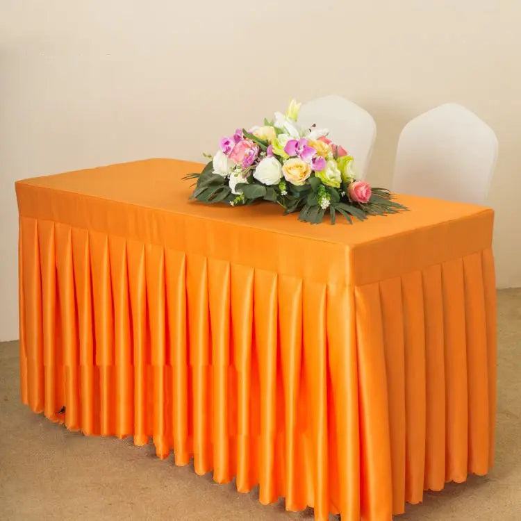 Housse Pour Table Moderne Satinée SERENA Orange satin-140x60x75cm