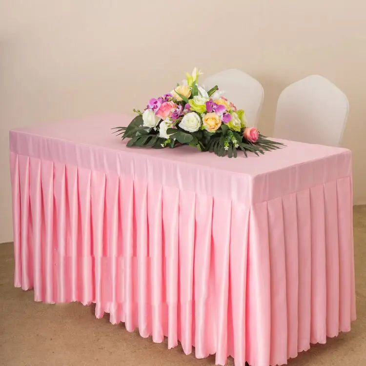 Housse Pour Table Moderne Satinée SERENA Pink satin-120x40x75cm